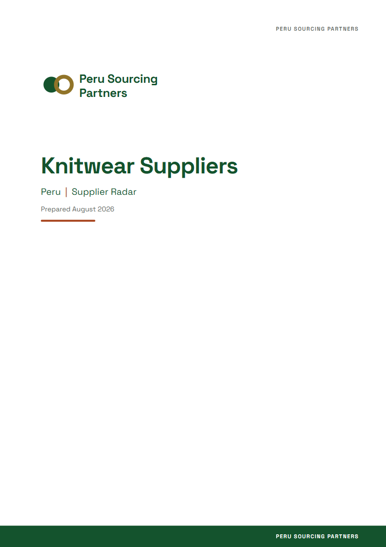 Peru Knitwear Suppliers Radar cover